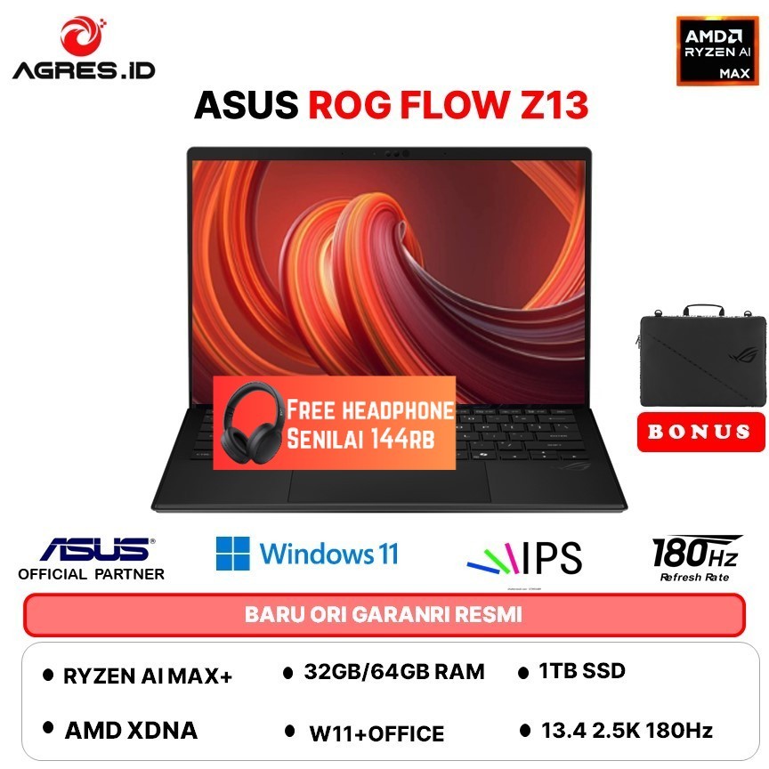 ASUS ROG FLOW Z13 GZ302EA TOUCH RYZEN AI MAX+ 395 64GB 1TB W11+OHS 13.4 2.5K 180HZ PEN 2IN1 BLK