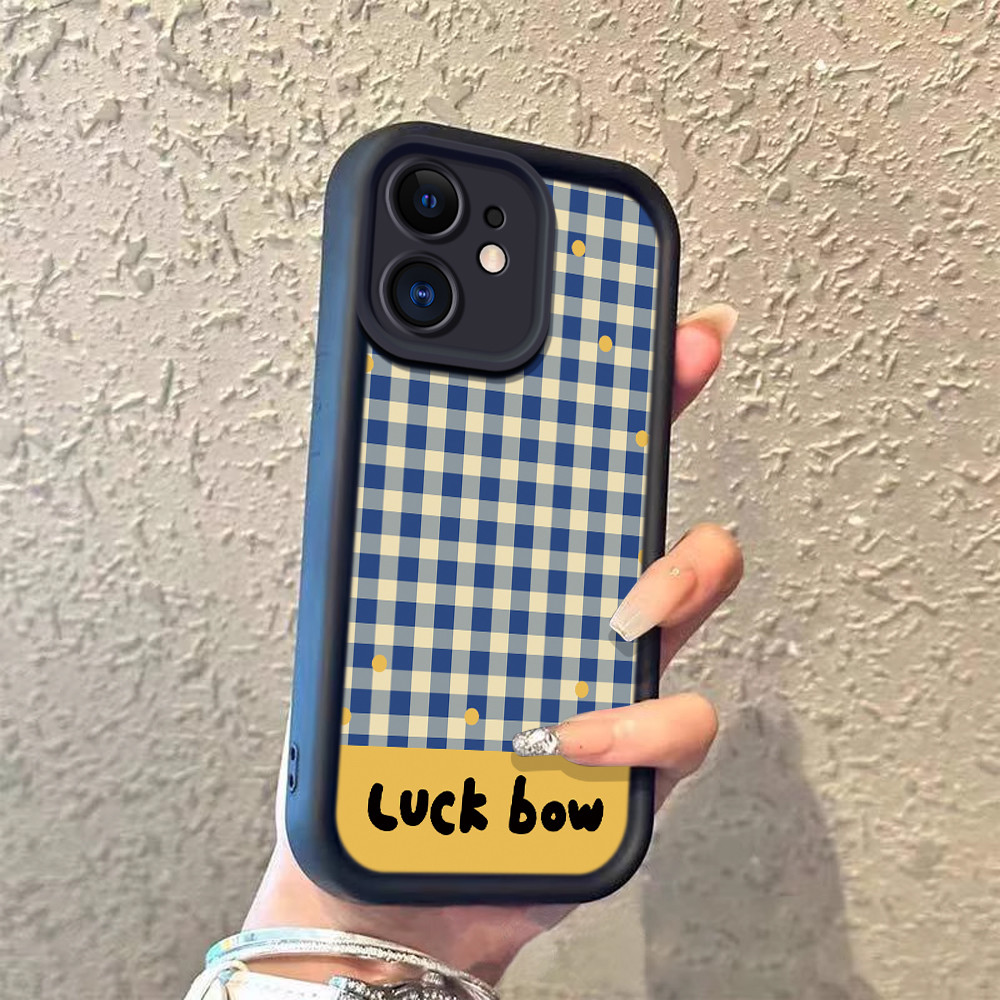 Casing HP Untuk iPhone 16 11 12 13 14 15 pro xs XR 14 plus pro max 7 8 6 7+ 8+ 6+ Xs Max motif kotak