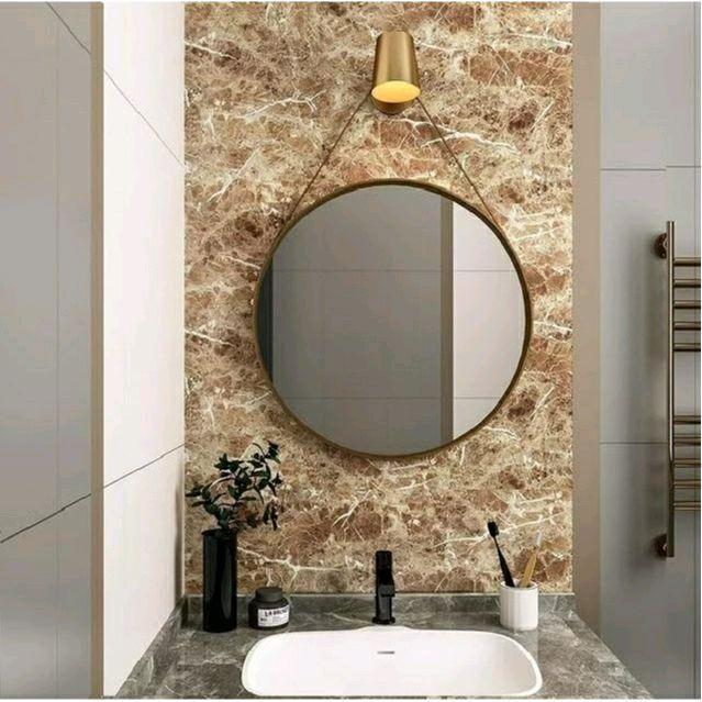 WALLPAPER DINDING RUANG//WALLPAPER STICKER MOTIF MARMER COKLAT