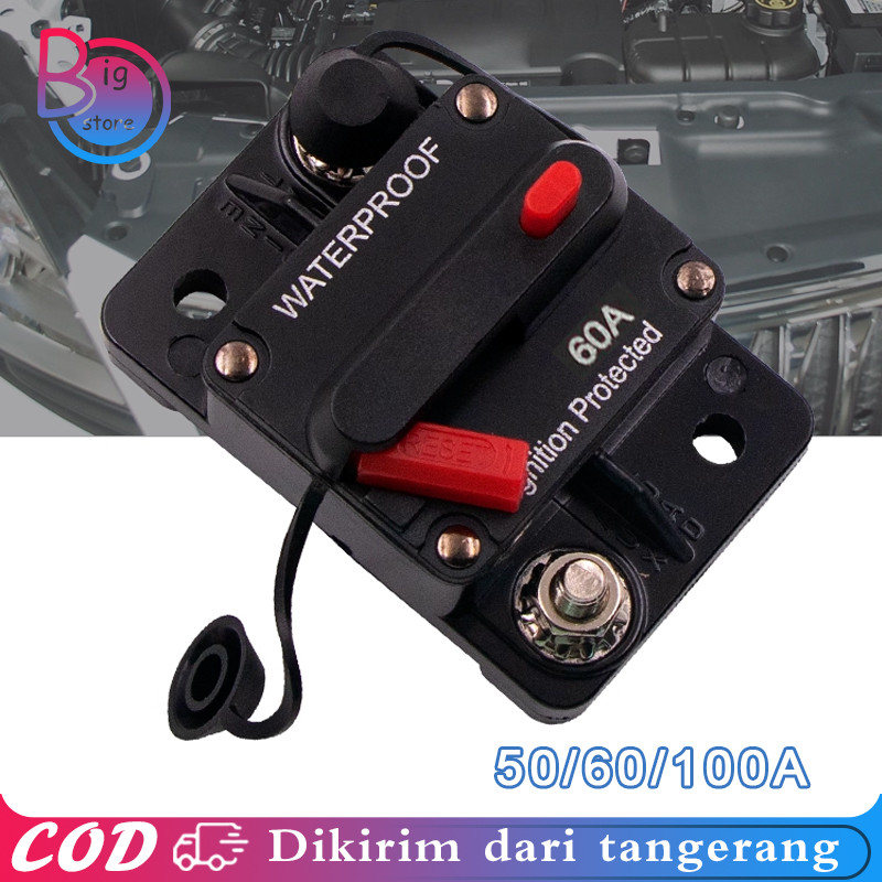 50a 60a 100a Circuit Breaker Fuse Reset Waterproof Circuit Breaker 12v-24v Dc Audio Mobil