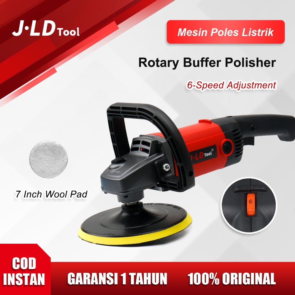 RodaXpress JLD 7" Rotary Car Buffer Polisher 6-Speed Mesin Poles Mobil 180mm Alat poles mobil