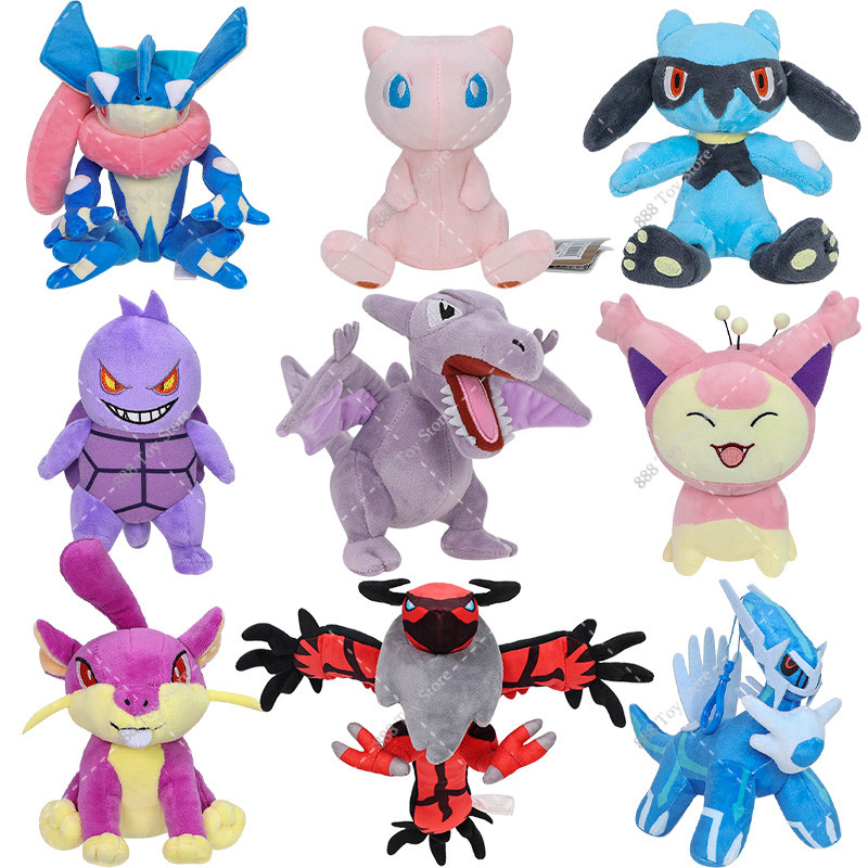 New Pokemon Plush Fit Series Blaziken Greninja Riolu alga Yveltal Aerodactyl Rattata Geodude Stuffed