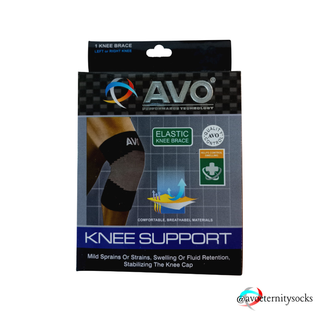Pelindung Lutut Futsal Voli Fitness AVO Kneepad Pendek Deker Knee Support Brace Elastic Original