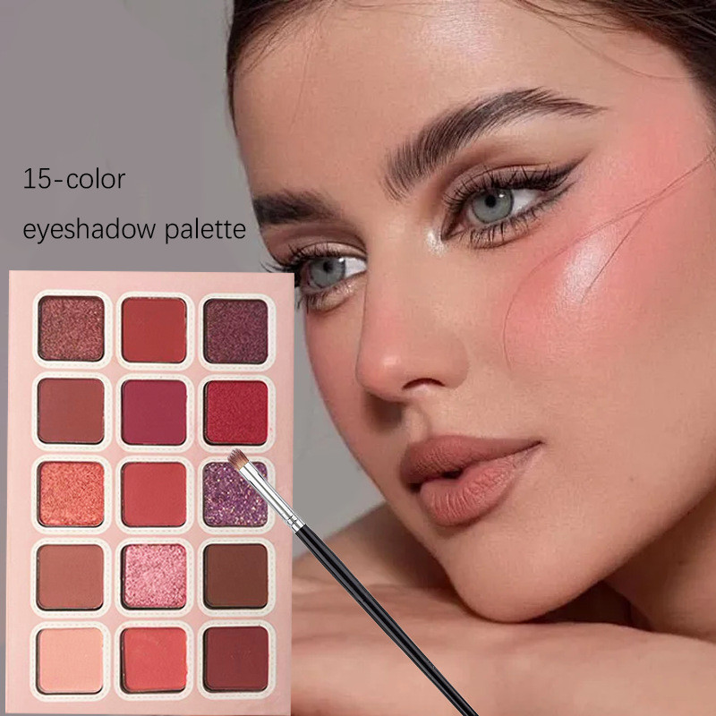 15-Color Eyeshadow Palette Matte Blush Palette All-in-One Multi-Color Makeup Palette European and Am