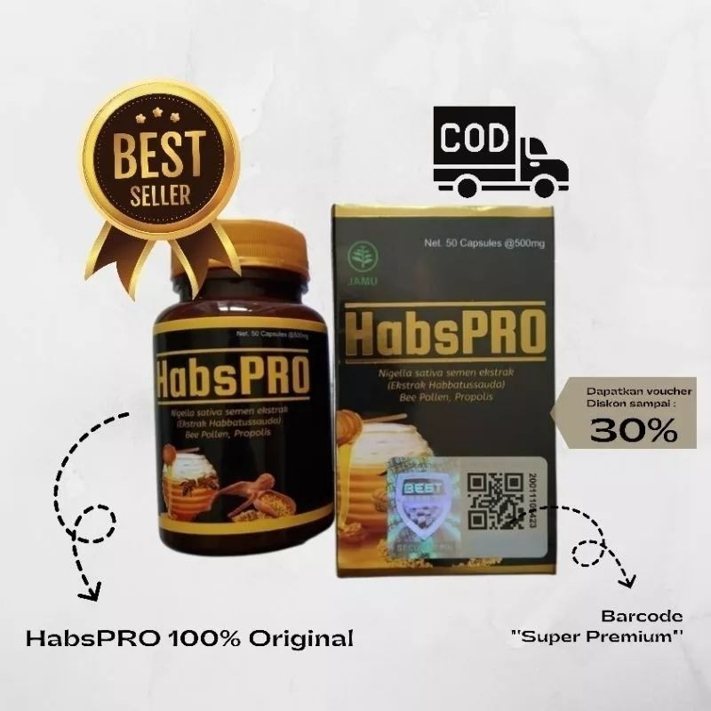 Habspro herbal original 100% bpom 1 box isi 55 kapsul pt.best