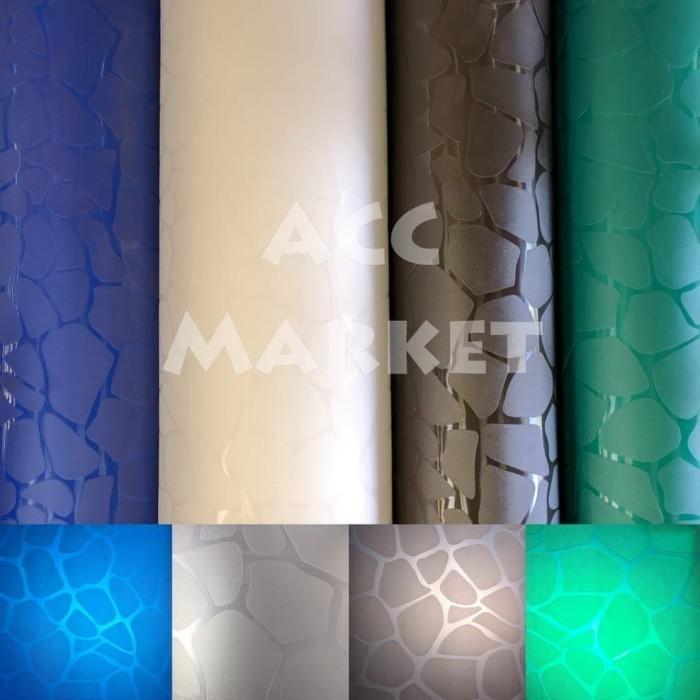Style Decor Fiber Pelapis Pagar Motif Batu Plat Penutup Tutup Plastik Piber Viber - Putih