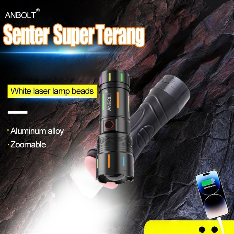 Super Terang Tahan Lama Zoomable Senter [COD] "Senter LED" Super Khusus Pria _ Battery Energy & Alat