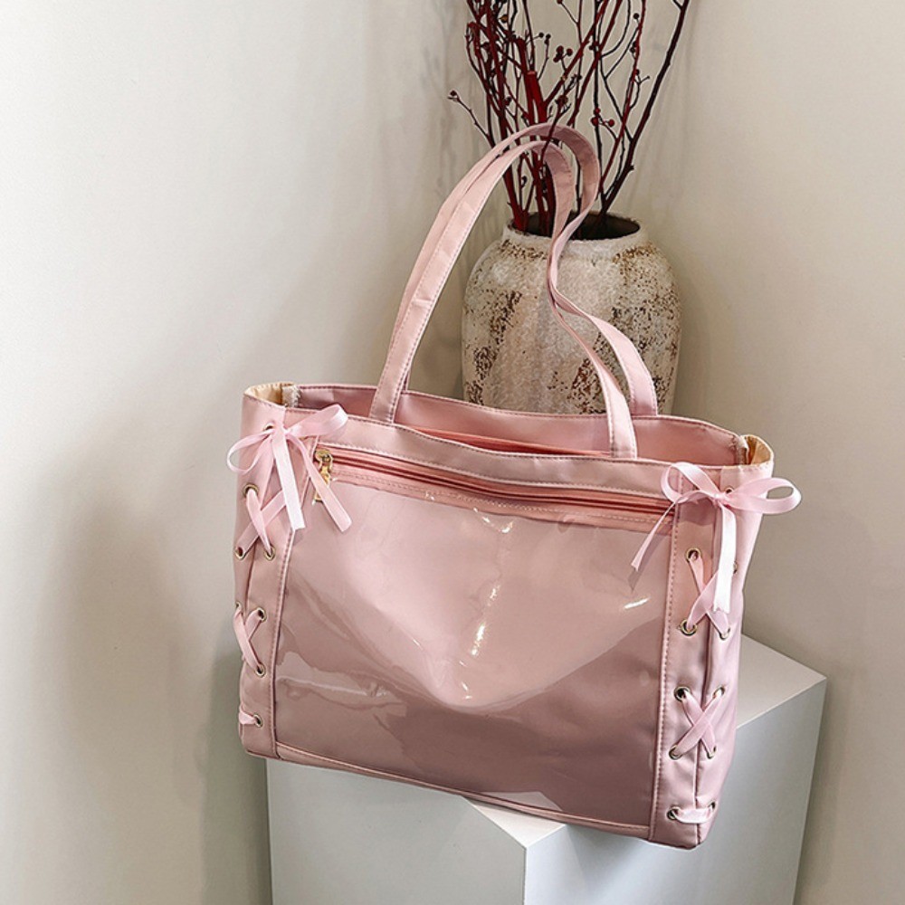 Single Badge Itabag Simple Itabag Cross Ribbon Badge Display Transparent Pocket Lace-up Idol Merchan