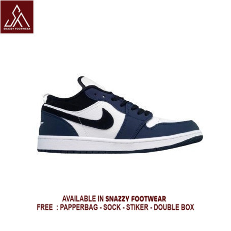 Sepatu Sneakers NIke Air Jordan 1 Low Retro Navy 100% Original Unisex