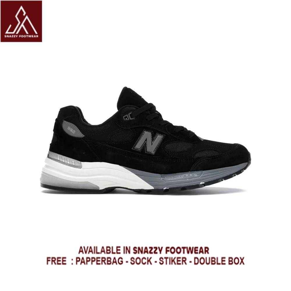 Sepatu Sneakers New Balance 992 Black Grey 100% Original Unisex
