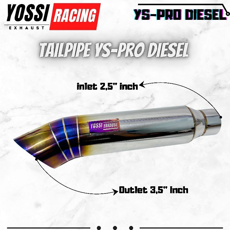 Knalpot Racing Mobil Tailpipe YS-PRO Diesel 3,5" Inch