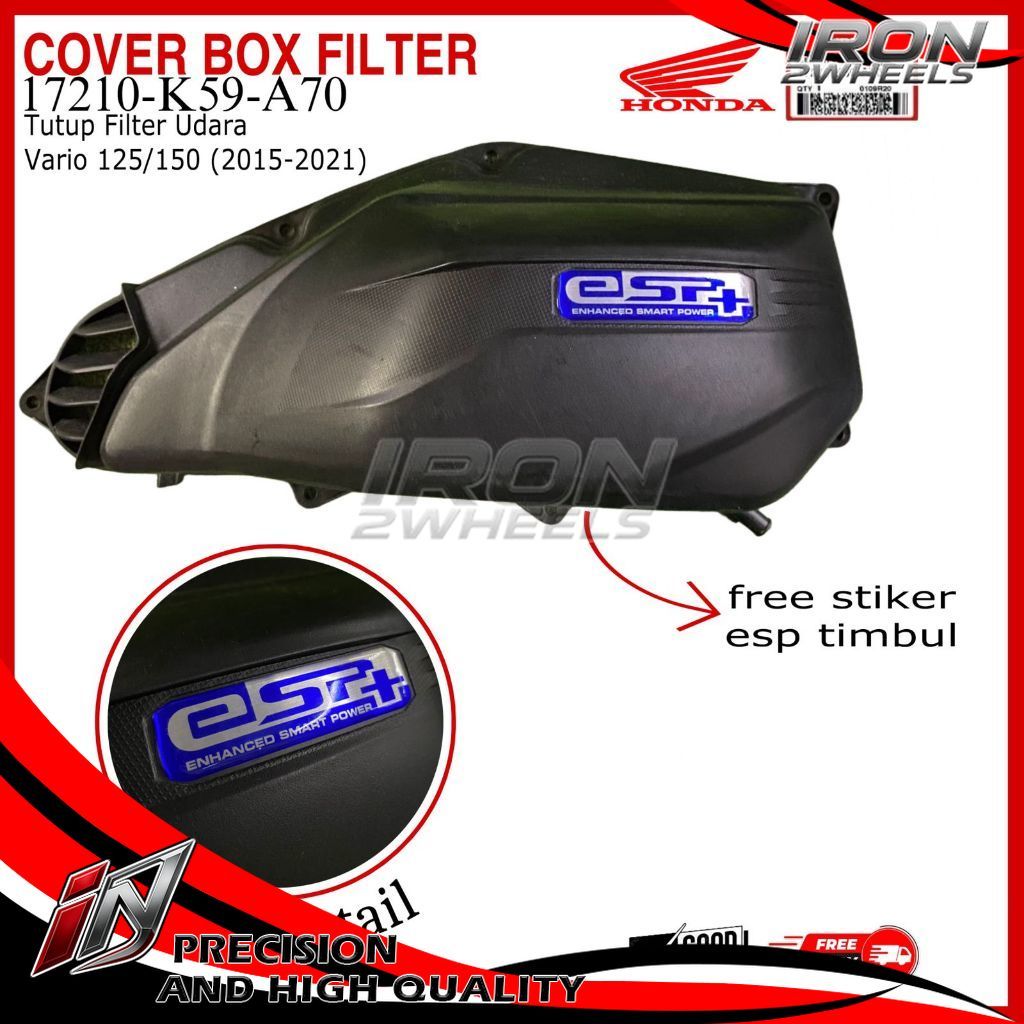 iRon 2Wheels Tutup filter vario k59 emblem esp timbul cover box filter vario k59 emblem esp timbul b
