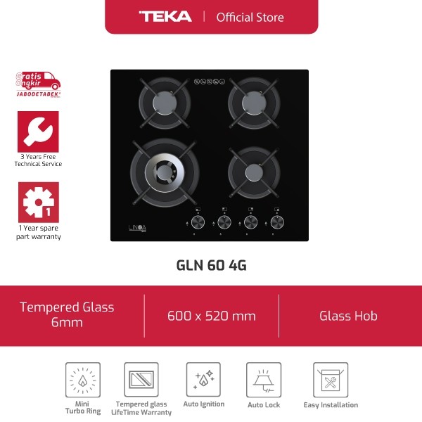 [NEW] Kompor tanam gas 4 tungku Linea Teka GLN 60 4G