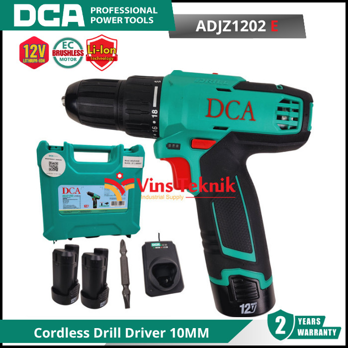 DCA ADJZ1202E Cordless drill driver mesin bor baterai 10.8V ADJZ1202
