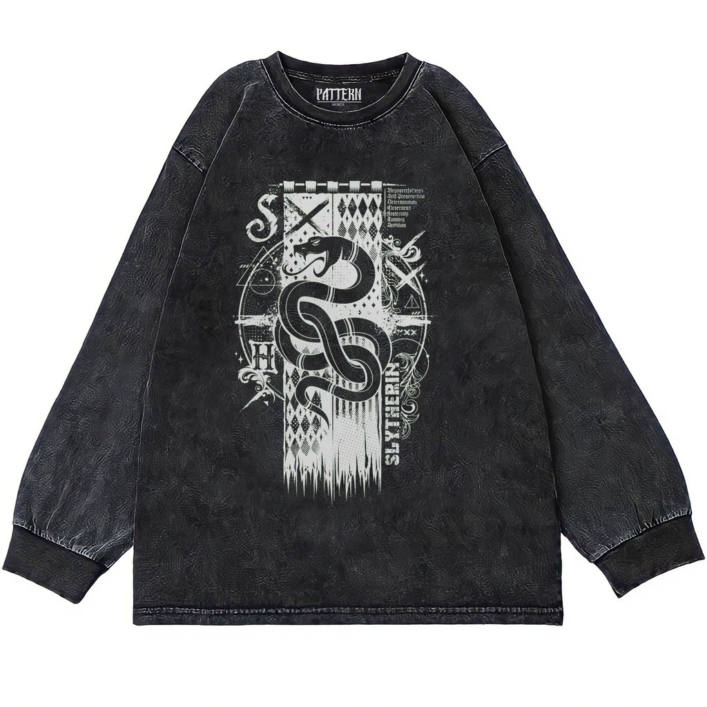 Pattern merch "slytherin" Oversize T-shirt | Longsleeve Oversized | washing tee | kaos