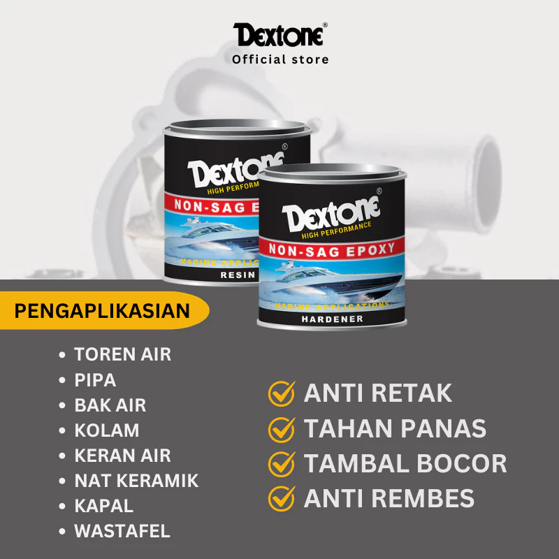 Lem Besi Anti Air Epoxy Non Sag 400 Gr DEXTONE/Lem Anti Bocor/Lem Dempul/Lem Tambal/Lem Anti Air/Lem