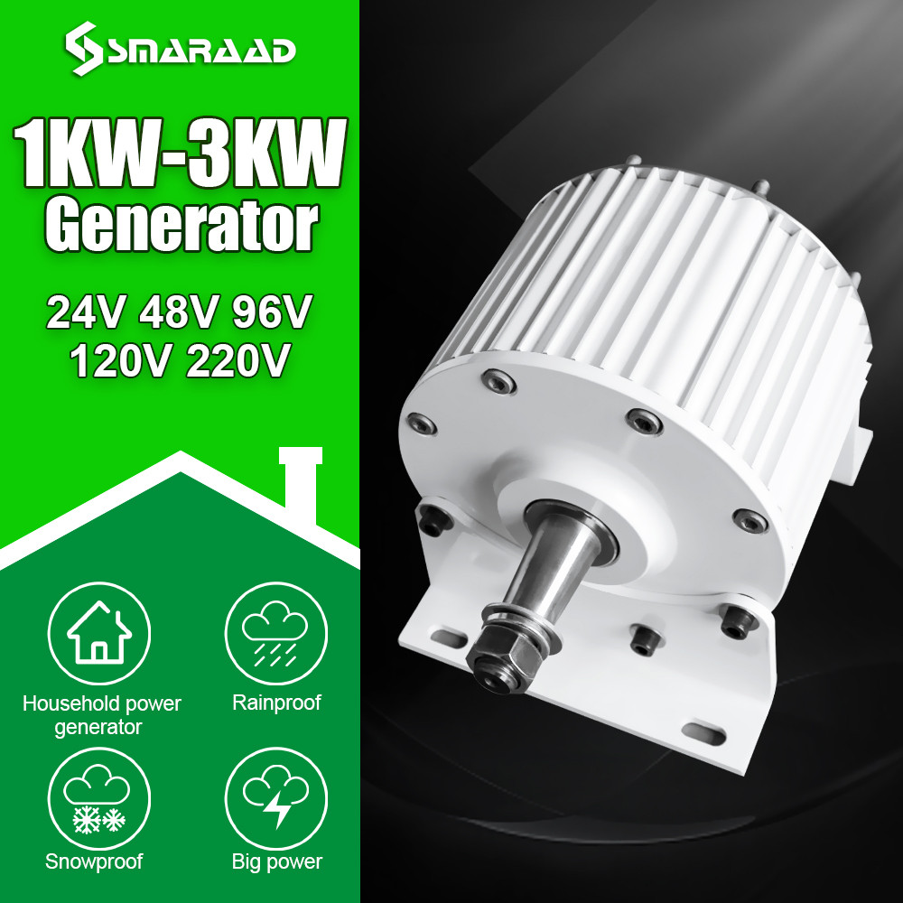 1000W 2000W 3000W Low RPM Big Wind Turbine Generator 48V 96V 120V 220V Free Energy Generator Alterna
