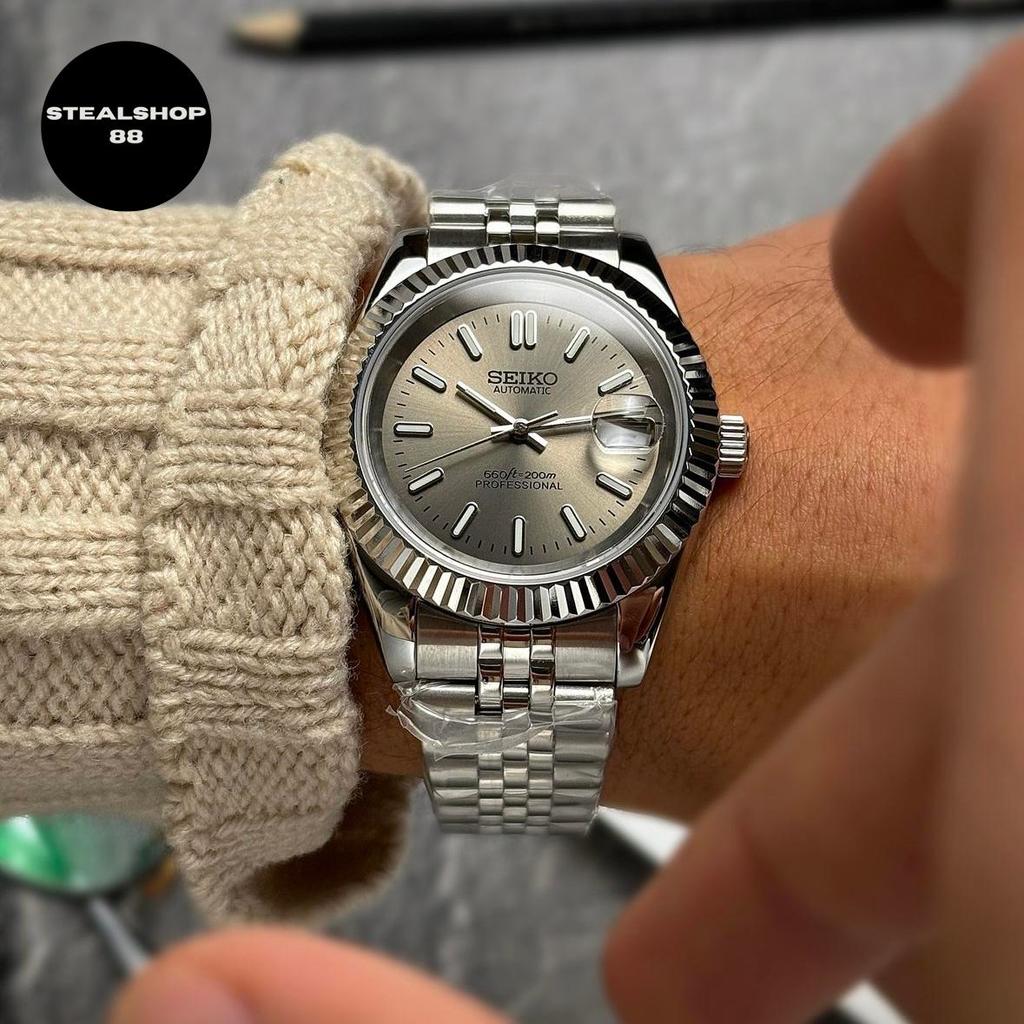 Seiko Datejust Grey Stick NH35 Automatic