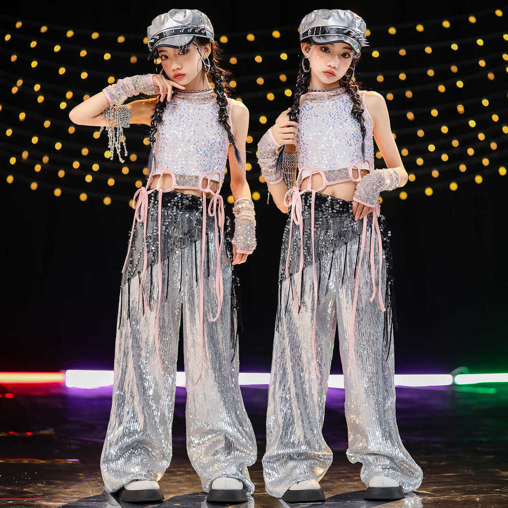 Girls Jazz Dance Costume Trendy Fashionable Sequin Children's jazz Personalized Outfit Children's Ja