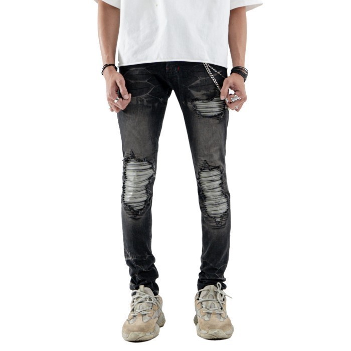 Denimitup M1 Tri Leather Jeans Apex Grey