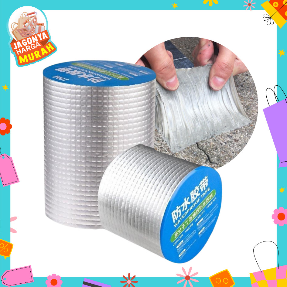 GBV Lakban Tape Anti Bocor Aluminium Foil Butyl Rubber Waterproof Tape Lakban Aluminium Anti Bocor