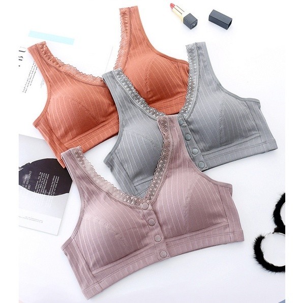 BH042 Bra Seamless Push Up Nirkabel Gesper Depan Untuk Paruh Baya