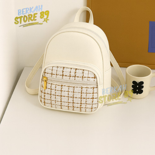 Tas Ransel Kiyomi Wanita Kulit Sintetis Murah Tas gendong sekolah Tas ransel korea mini