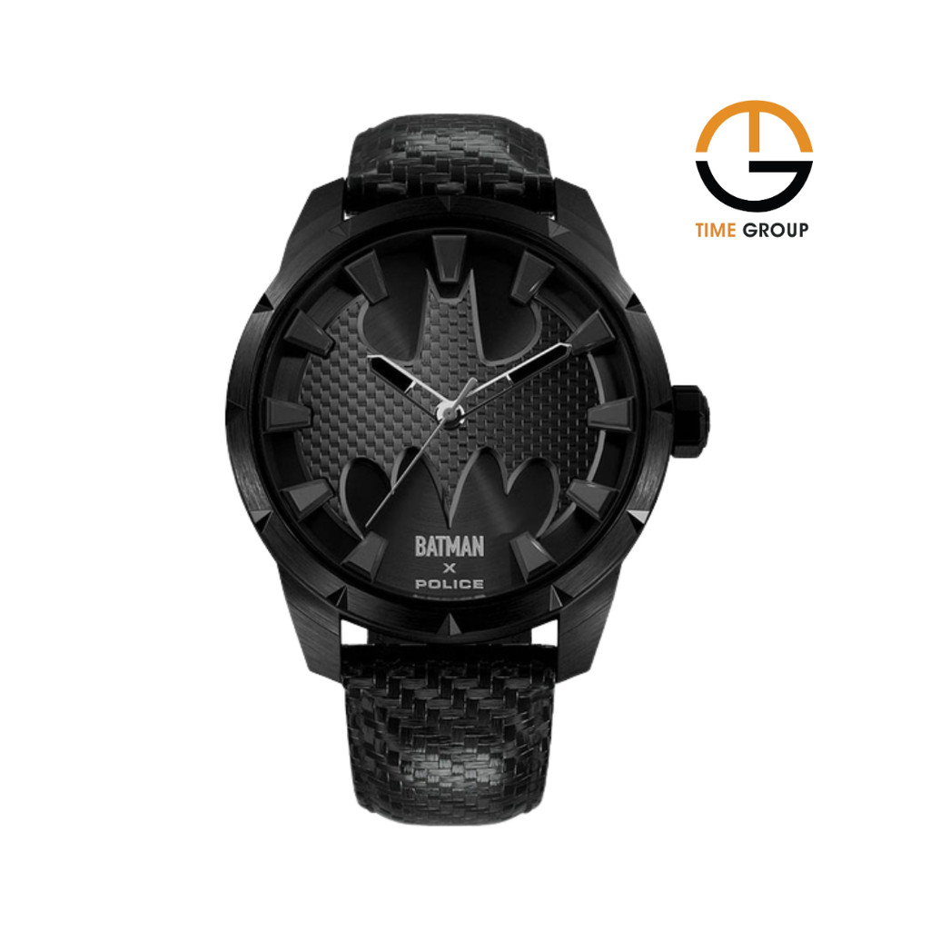 JAM TANGAN PRIA POLICE BATMAN PEWGA0075502 ANALOG BLACK LEATHER STRAP