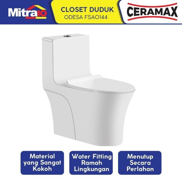 DISKON Ceramax Closet Satu Bagian Odesa FSA0144 Putih