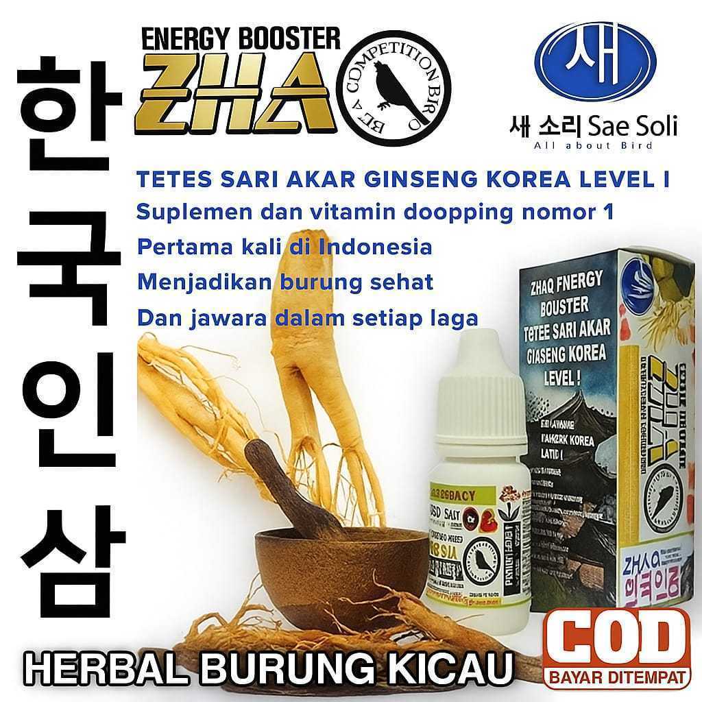 Terlaris VITAMIN HERBAL RAMUAN GINSENG KOREA ORI ALAMI ZHAO ENERGY BOOSTER UNTUK BURUNG LOMBA