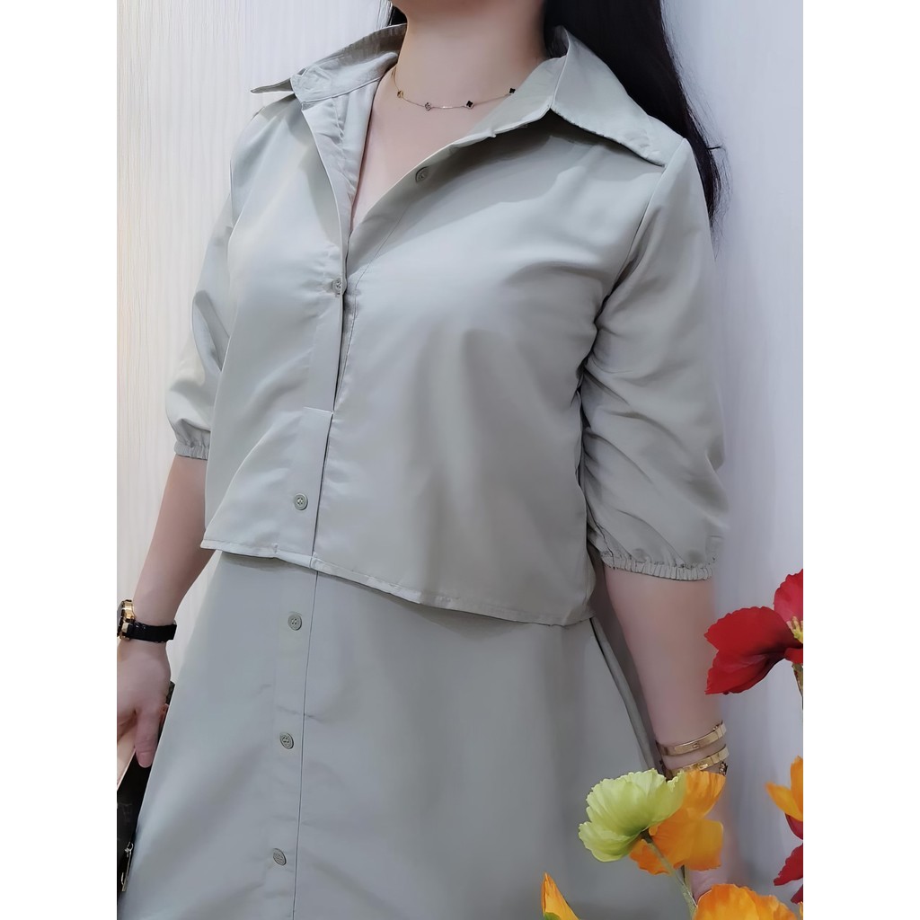 JESS Dress Wanita - Dress Putih Katun Poplin - Dress Korea