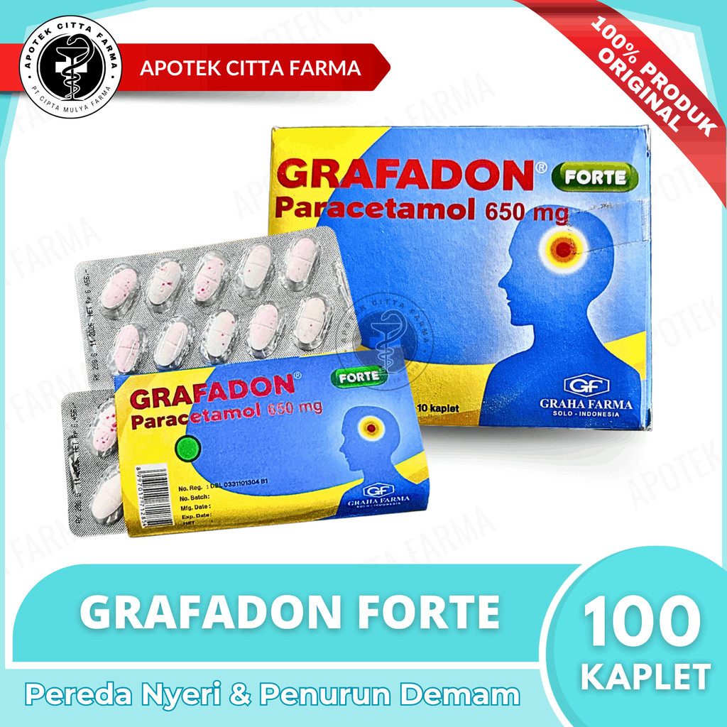 Grafadon Forte 650 mg Tablet 1 Box - Obat Demam & Nyeri