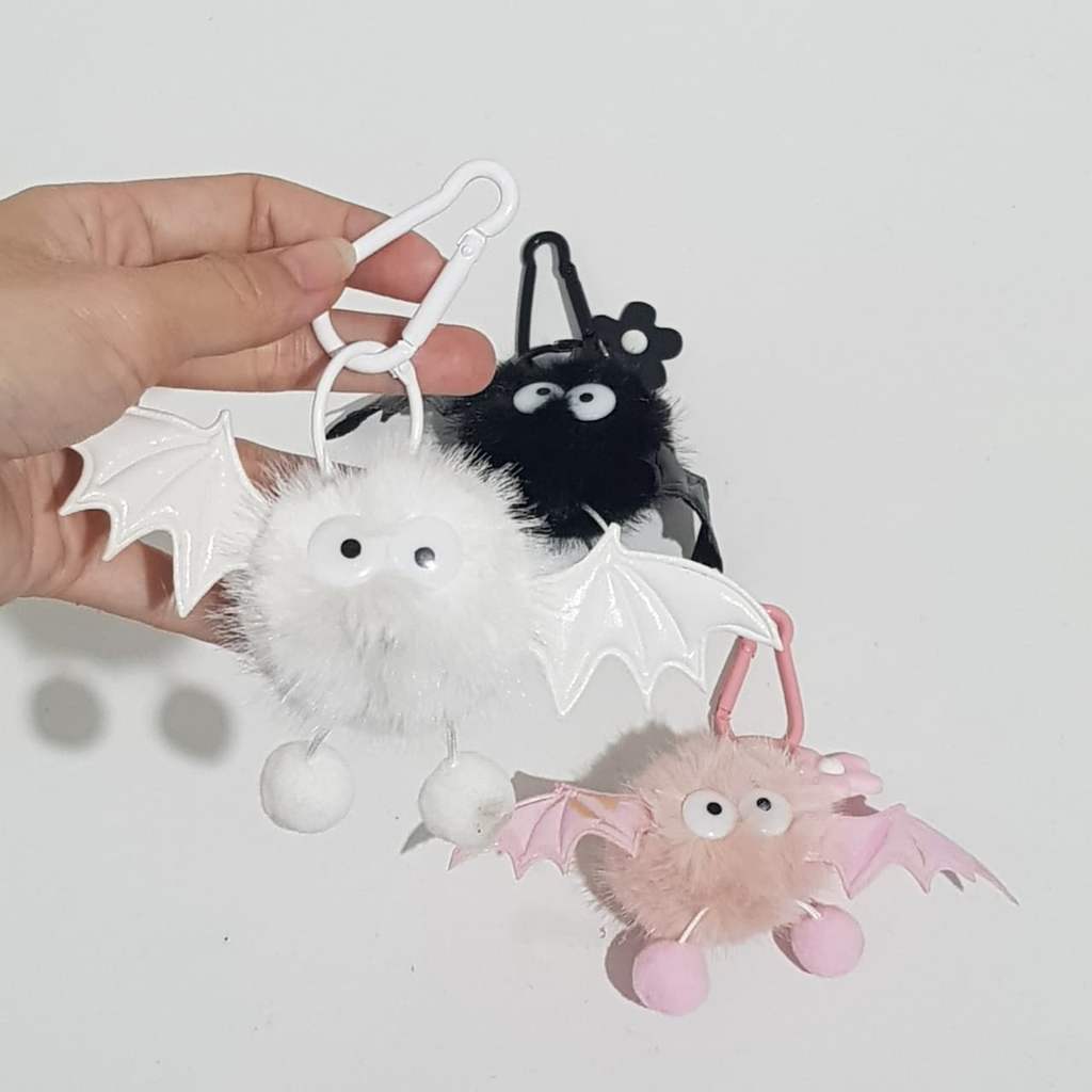 Kiara Gantungan Kunci Cantik Aksesori Tas Ransel Hadiah untuk Teman Liontin Boneka Kelelawar Iblis H