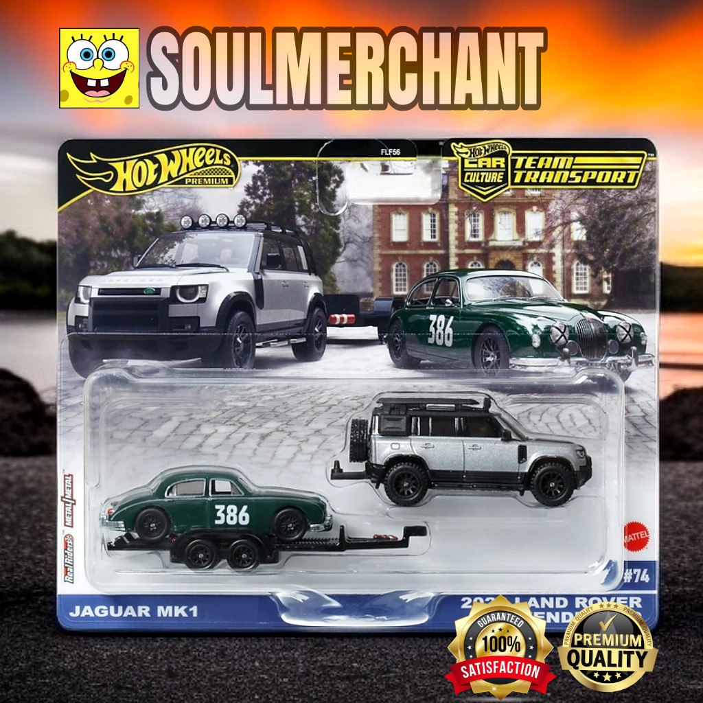 Hot Wheels Team Transport Jaguar MK1 2023 Land Rover Defender 110