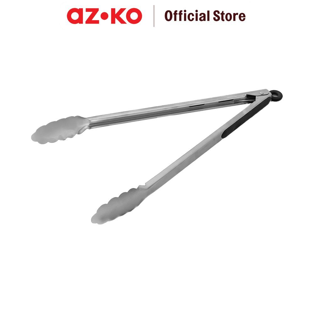 AZKO Culinart 39 cm Penjepit Makanan Stainless Steel 430 - Silver/Hitam Capitan Makanan Serbaguna Al
