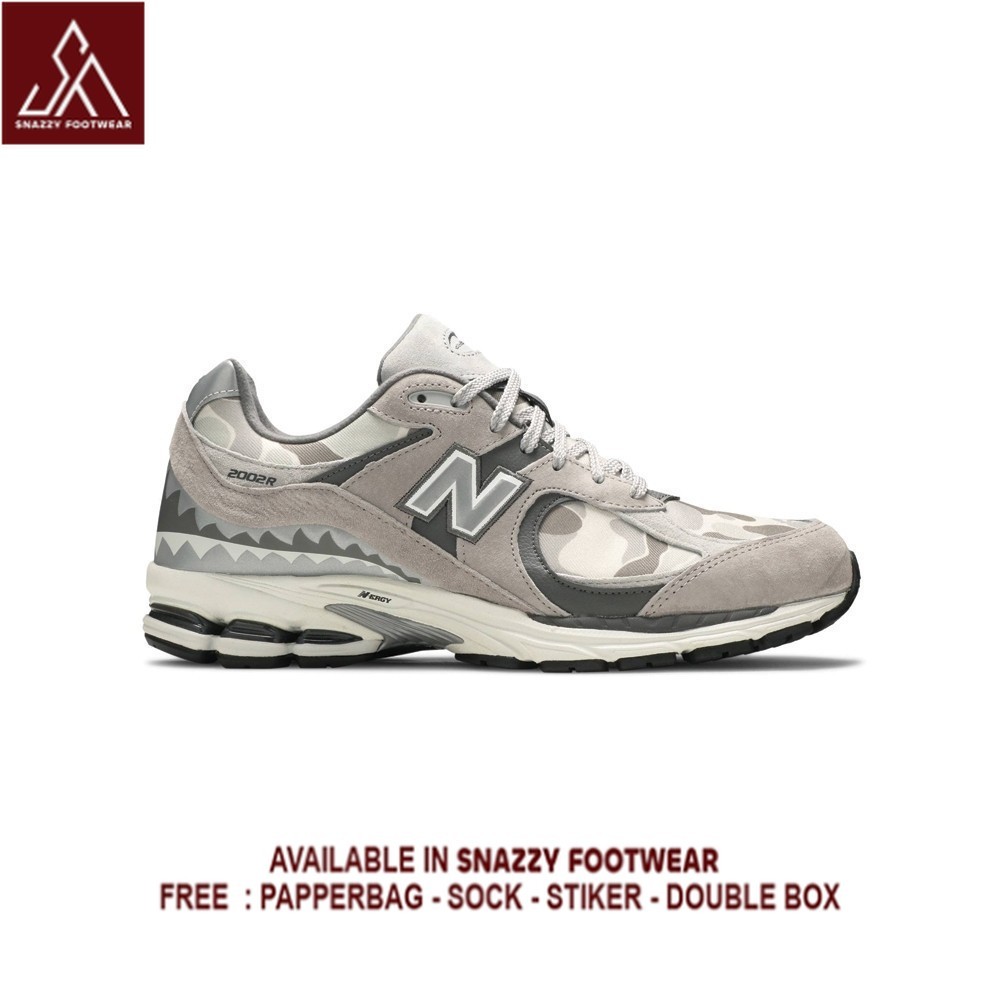Sepatu Sneakers New Balance BAPE X  2002R APES TOGETHER STRONG GREY CAMO' 100% Original Unisex