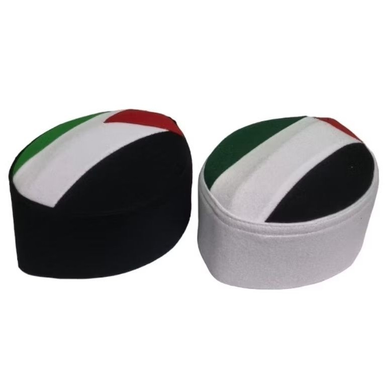 Peci Uje Palestina - Songkok Hitam Tinggi Motif Bendera