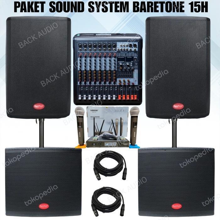 paket sound system aktif baretone 15H paket komplit