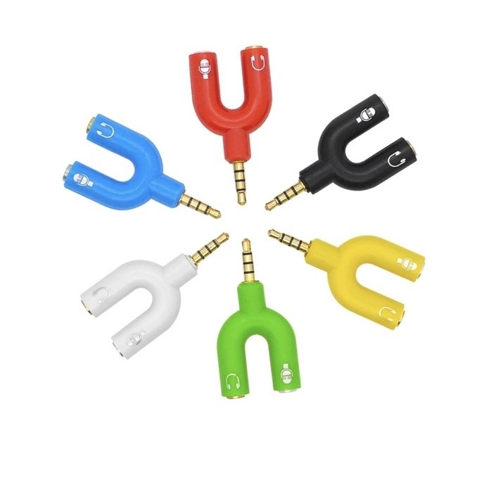 Spliter U / Y splitter Sambungan Headset Mic Audio Suara (ARD ACC)