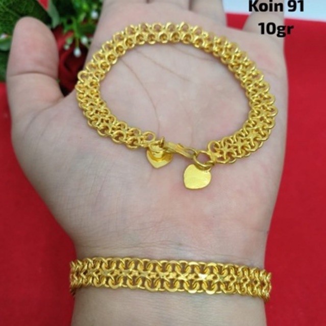Gelang Doble Nori 10 Gram Koin Emas 24 Karat