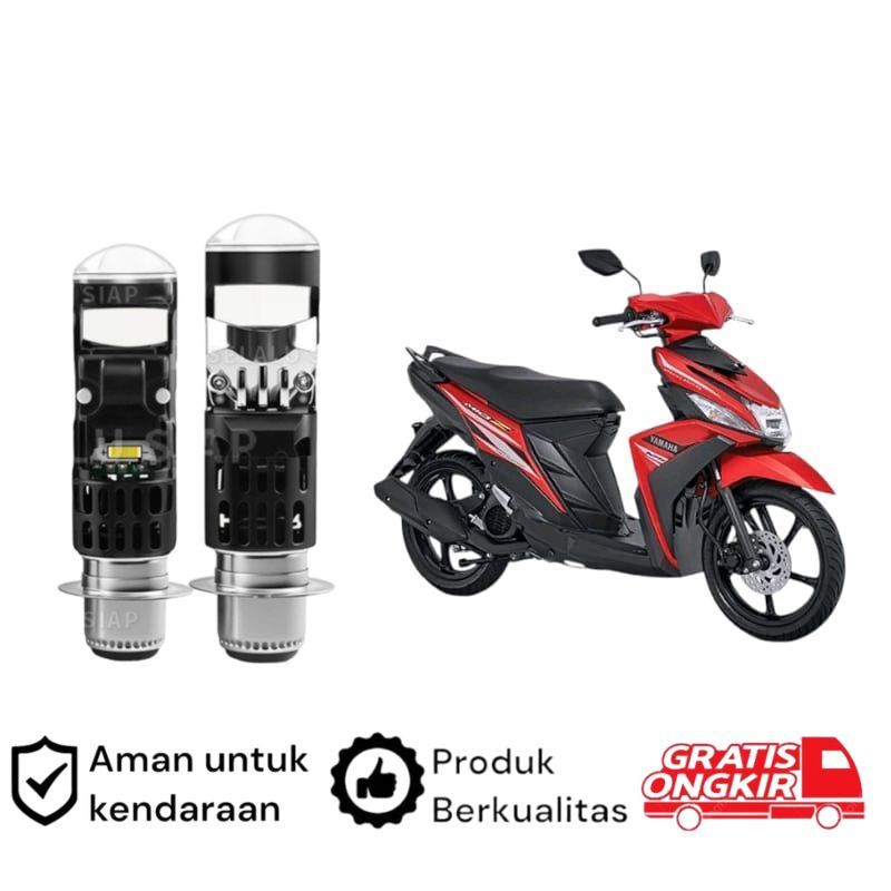 1pcs Lampu depan LED H6 Mini BiLED motor Yamaha Mio Z Koko