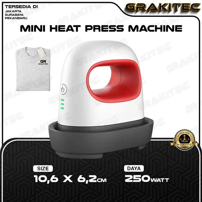 Grakitec Mesin Heat Press Mini Sablon Tote Bag Kaos, Logo, Topi (Sablon Press Logo, Kaos, Lengan, Sa
