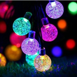 CRYSTAL LAMPU NATAL HIAS / LAMPU TUMBLR LED RAINBOW MOTIF BOLA CRYSTAL/LAMPU DEKORASI DR