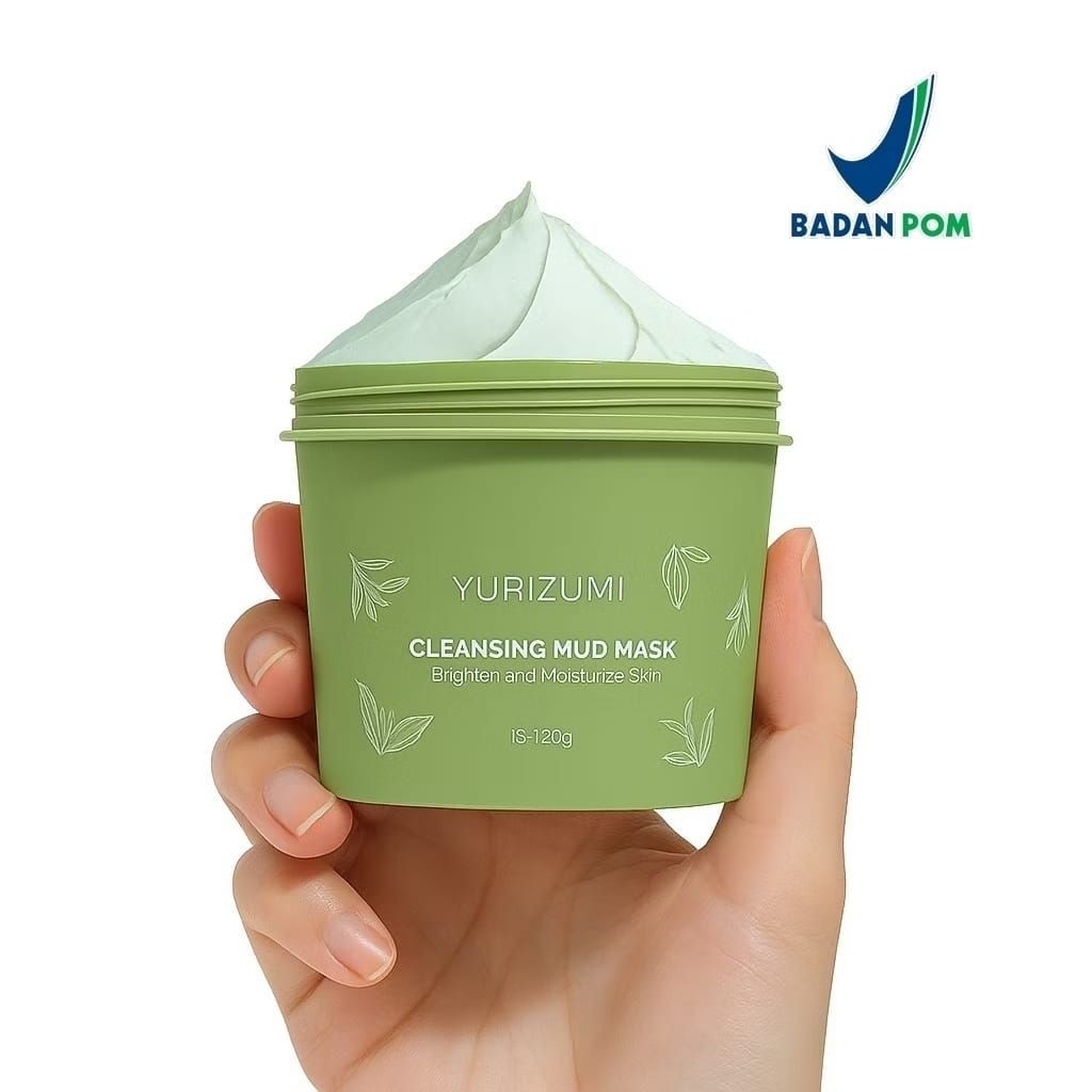 Yurizumi Cleansing Green Tea Pore Clean Clay Mud Mask Masker Wajah BPOM 120 G