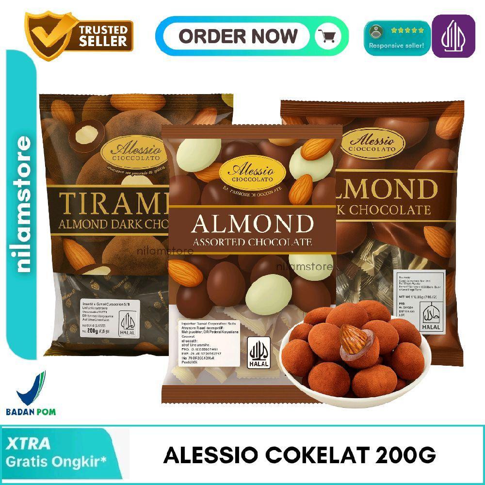 Alessio Chocolate Almond Malaysia 200g Chocolate Coklat enak isi almond