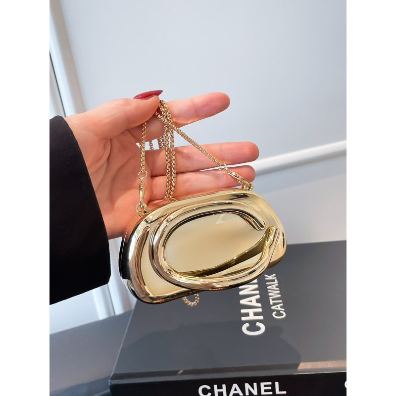 Tas Akrilik Kecil Mini Tas Kotak Kerang Tidak Teratur Rantai Tas Bahu Selempang