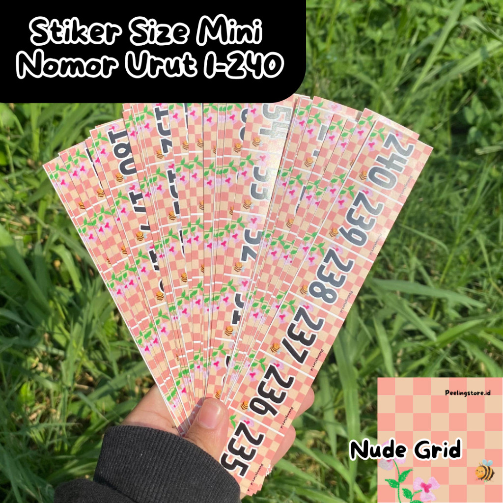 Stiker Nomor Urut Size Mini 1-240 / Stiker Angka Size Mini 1-240 / Stiker Nomor / Stiker Nomor Urut/