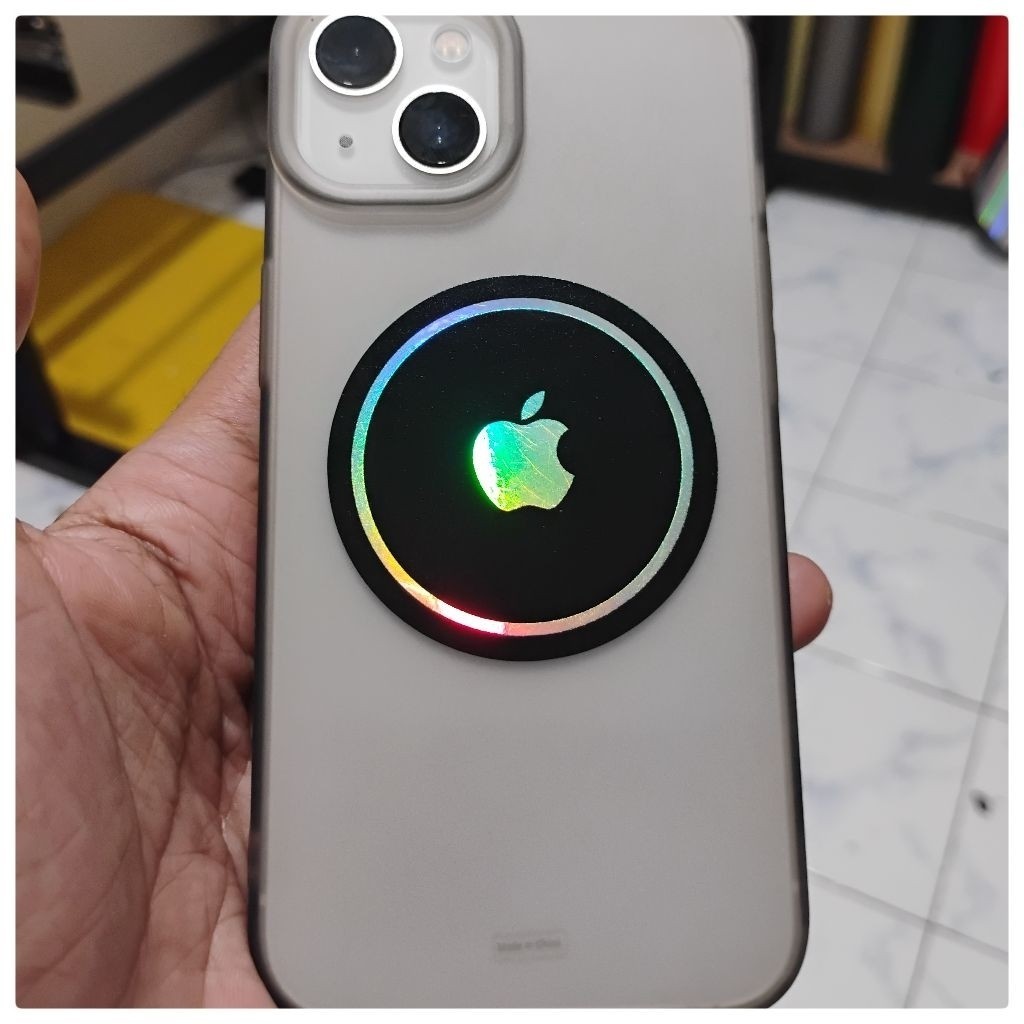 Stiker Logo iPhone, Stiker Hologram, Stiker Buat Ditempel Belakang HP