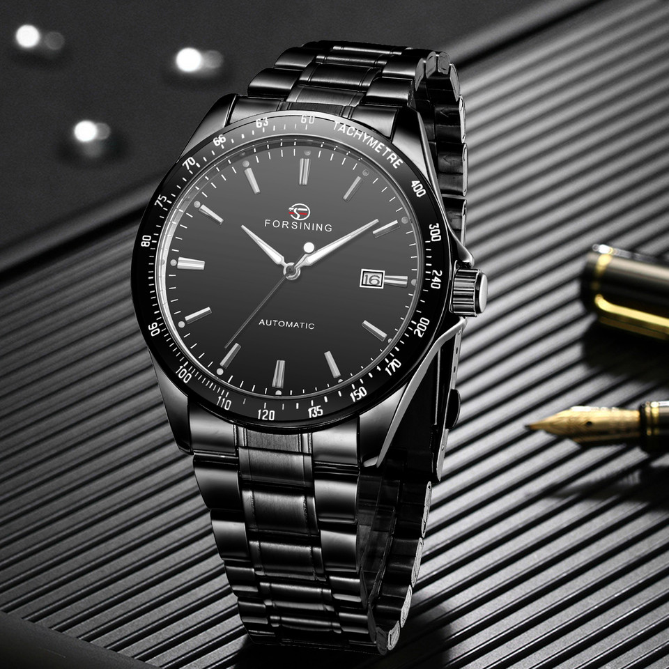 FORSINING Luxury Original Calendar Automatic Movement Watch For Men Mechanical Clock Stainless Steel
