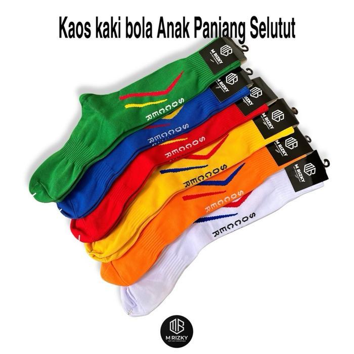 1 PAKET KAOS KAKI BOLA ANAK PANJANG & DEKER KAKI PELINDUNG TULANG KERING/KAOS KAKI BOLA SOCCER&DEKER